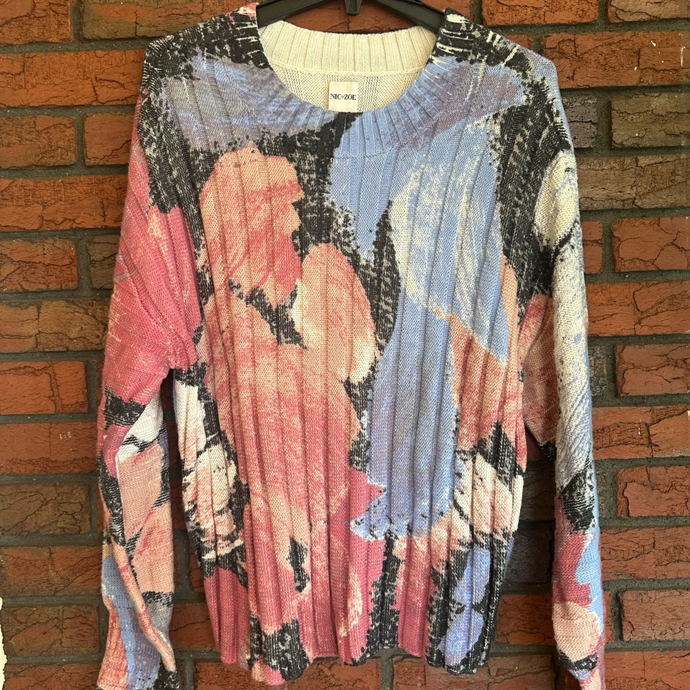 NIC + ZOÉ Colorful Floral Sweater